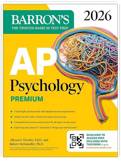 AP Psychology Premium, 2026: Prep Book with 3 Practice Tests + Comprehensive Review + Online Practice (Barron's AP Prep)