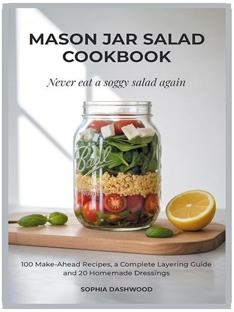 MASON JAR SALAD COOKBOOK - Never Eat a Soggy Salad Again: 100 Make-Ahead Recipes, a Complete Layering Guide, and 20 Homemade Dressings (Mason Jar Kitchen)